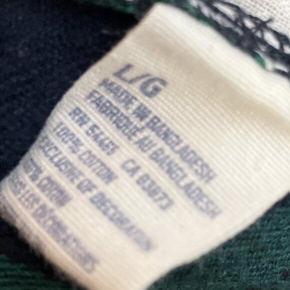Vintage 00s Y2K American Eagle Men's L Blue Green Flannel Plaid Dorm PJ Pants - Picture 4 of 4